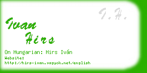 ivan hirs business card